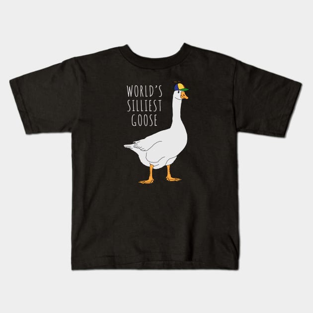 World’s Silliest Goose Kids T-Shirt by Milasneeze